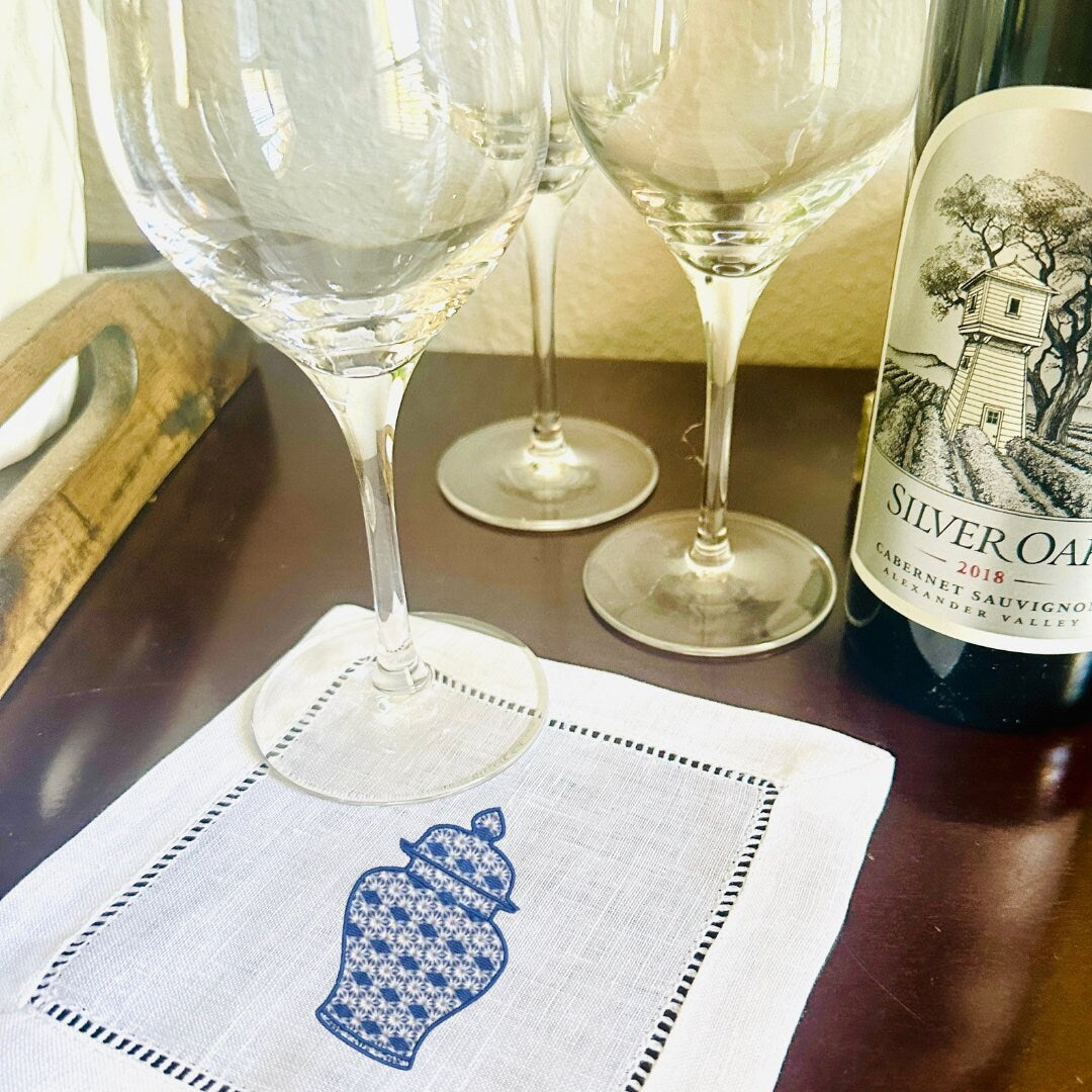 Ginger Jar Cocktail Napkins Rehearsal Dinner Favor Set of 4