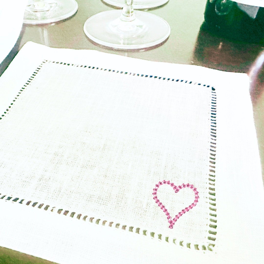 Elegant Embroidered Cocktail Napkins for Rehearsal Dinner Favors