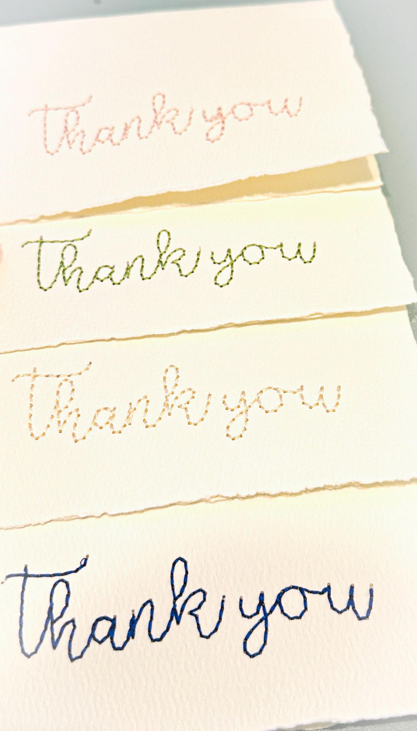 Teacher Thank You Card Pack Handmade Cards Embroidered End of Year Student Gifts