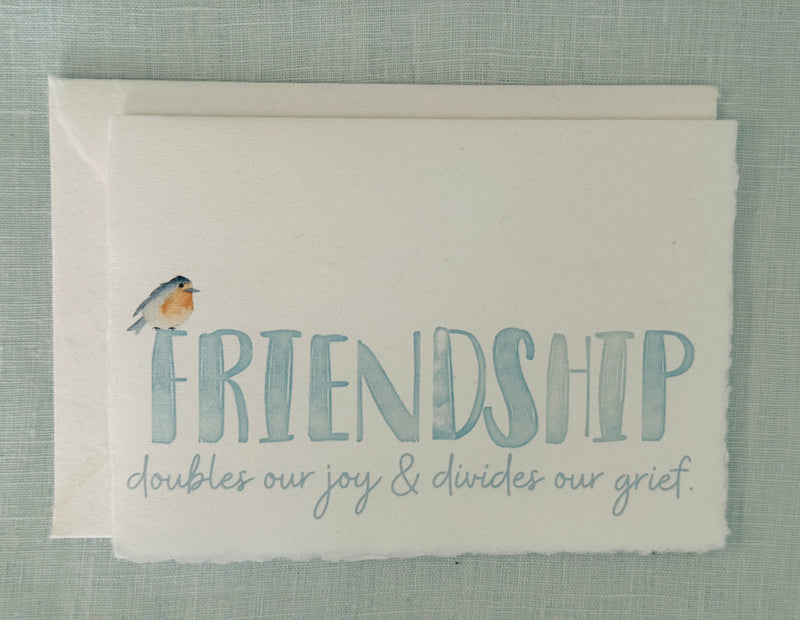 Watercolor Friendship Card on Handmade Paper