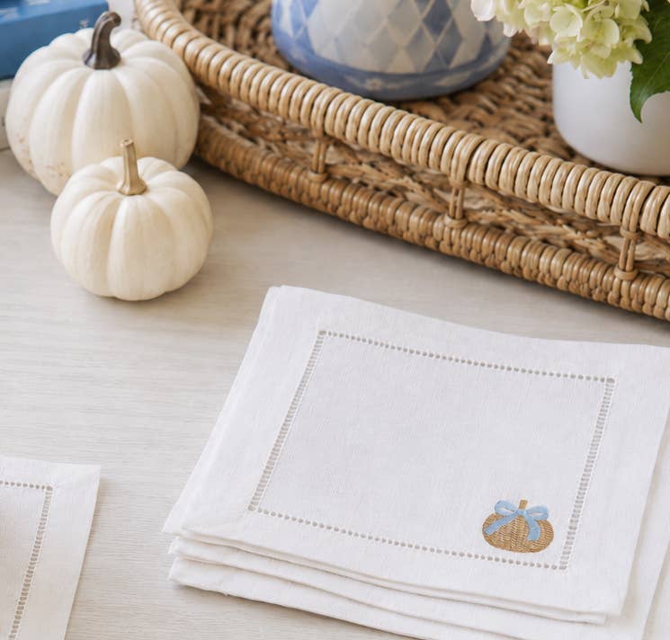 Linen Cocktail Napkins | Pumpkin | Thanksgiving Shop