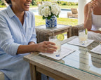 Embroidered Anchor Linen Cocktail Napkins | Coastal Hosting Decor