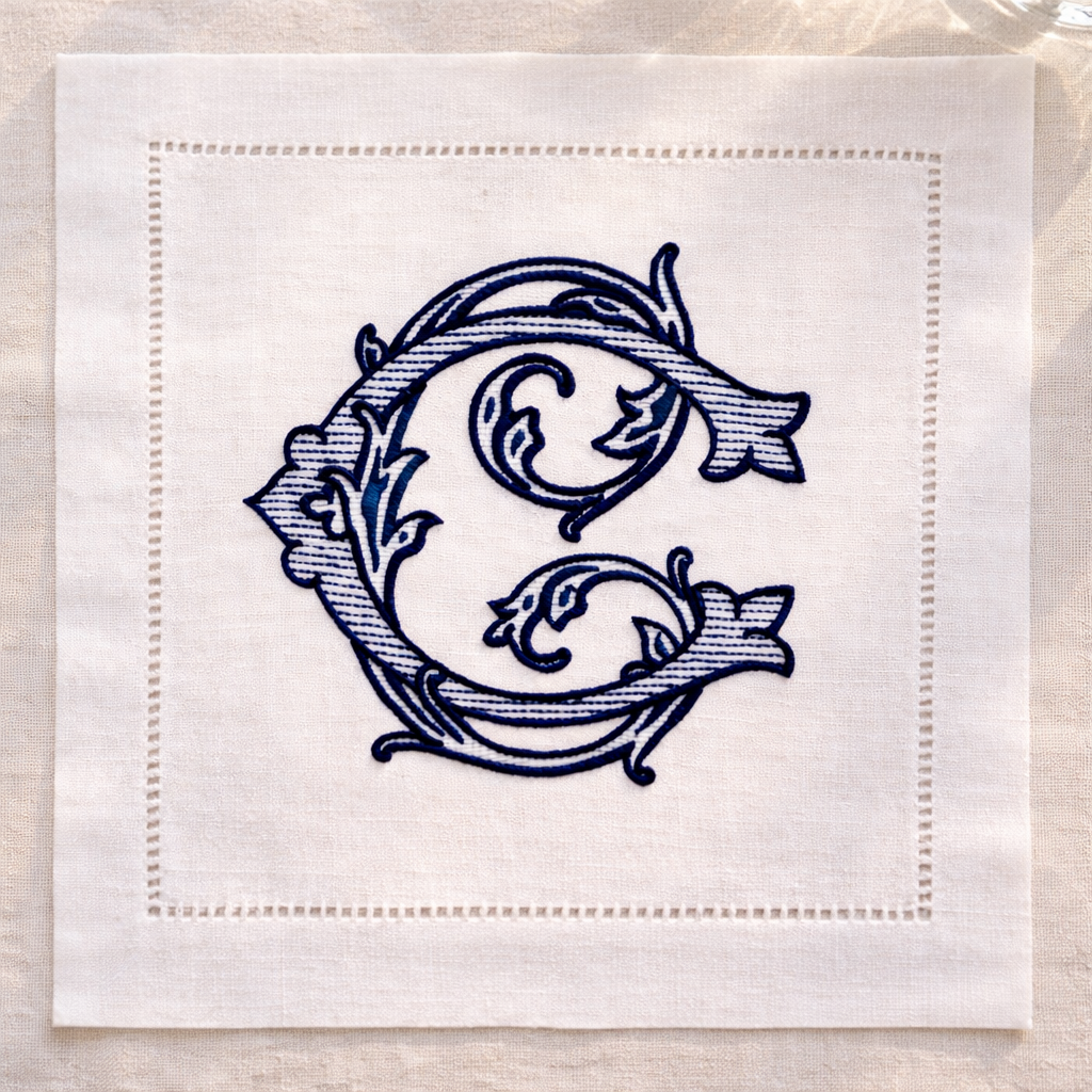 Monogram Linen Cocktail Napkins for Entertaining