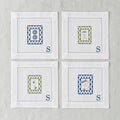 Personalized Mahjong Cocktail Napkins | Embroidered Linen