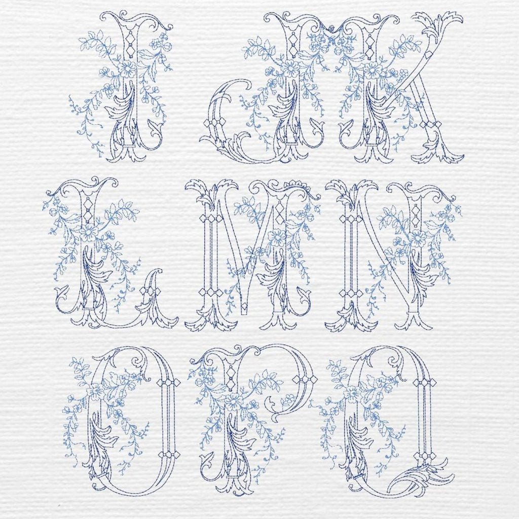 i-q vintage floral monogram