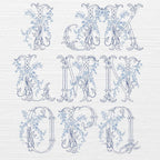 i-q vintage floral monogram