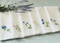 Embroidered Wildflower Linen Dinner Napkins | Floral Table Linens