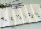 Embroidered Wildflower Linen Dinner Napkins | Floral Table Linens