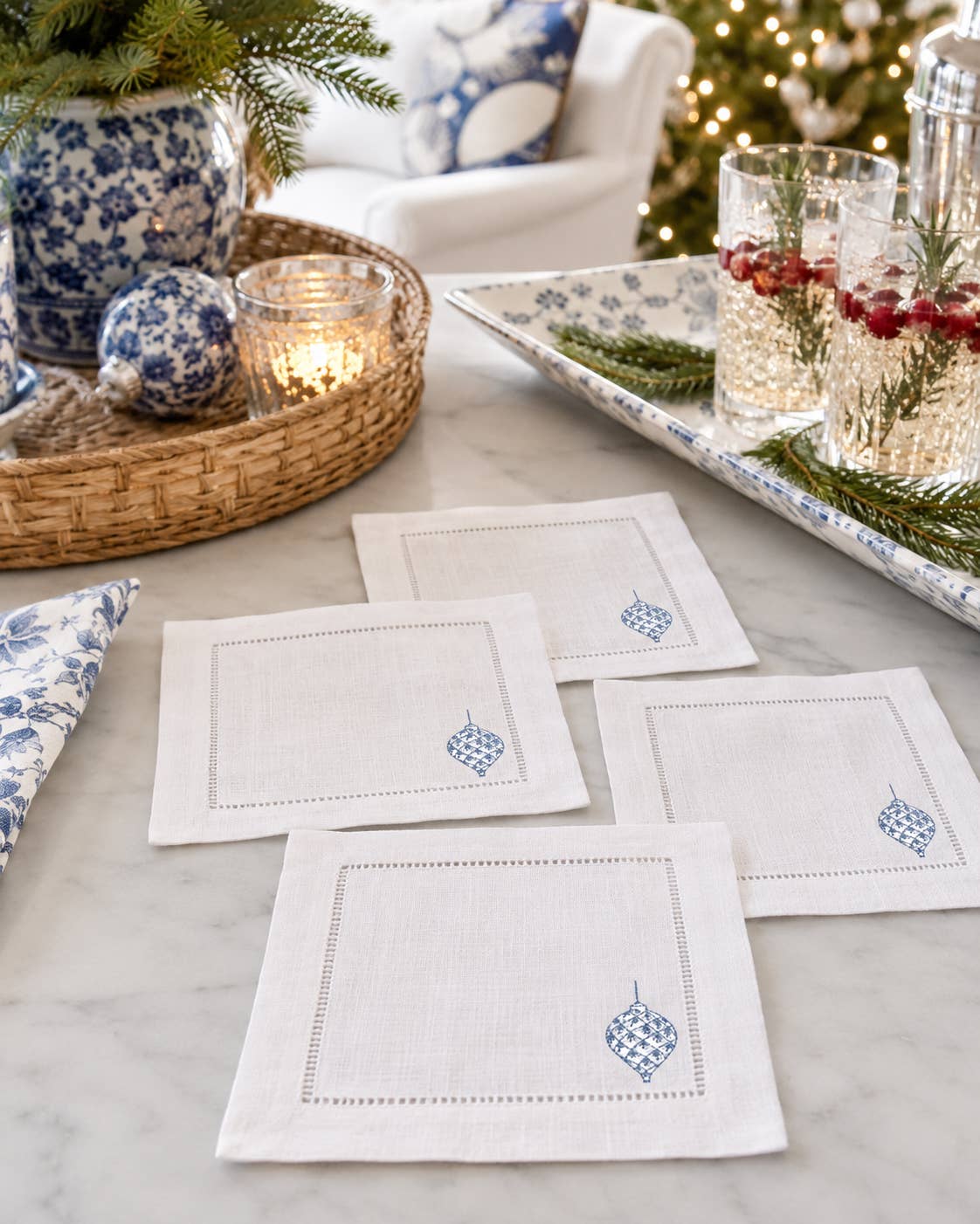 Chinoiserie Christmas Holiday Cocktail Napkins Holiday Gifts