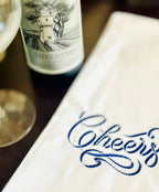 Embroidered 'Cheers!' Hand Towel: Unique Birthday Gift for Sister, Bar & Kitchen Decor