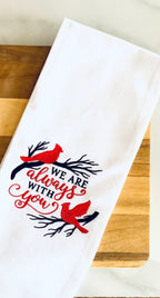Cardinal Decor Christmas Kitchen Embroidered Towel Memorial Gifts Holiday Gift for Friend
