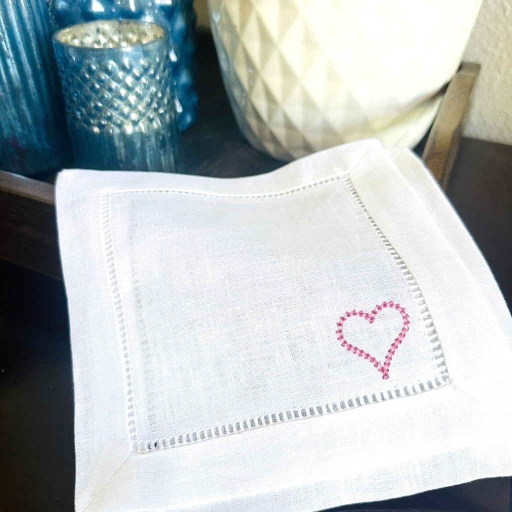 Elegant Embroidered Cocktail Napkins for Rehearsal Dinner Favors