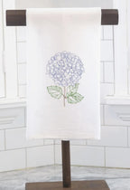Hydrangea Plant Hanging Kitchen Towel Embroidered Old Money Aesthetic Spring Home Decor Blue and White Housewarming Gift New Home