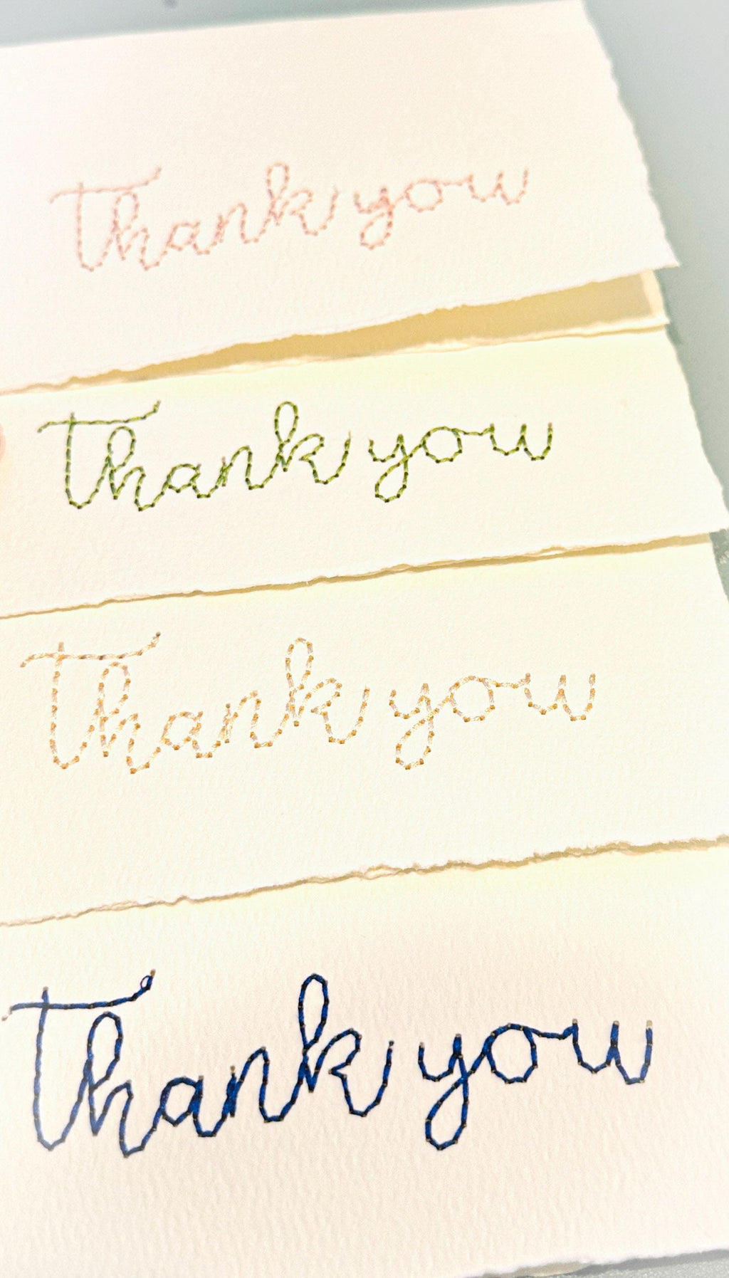 Teacher Thank You Card Pack Handmade Cards Embroidered End of Year Student Gifts