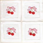Cherry Bar Cart Decor Cocktail Napkins 50th Birthday Gift for Women Set of 4
