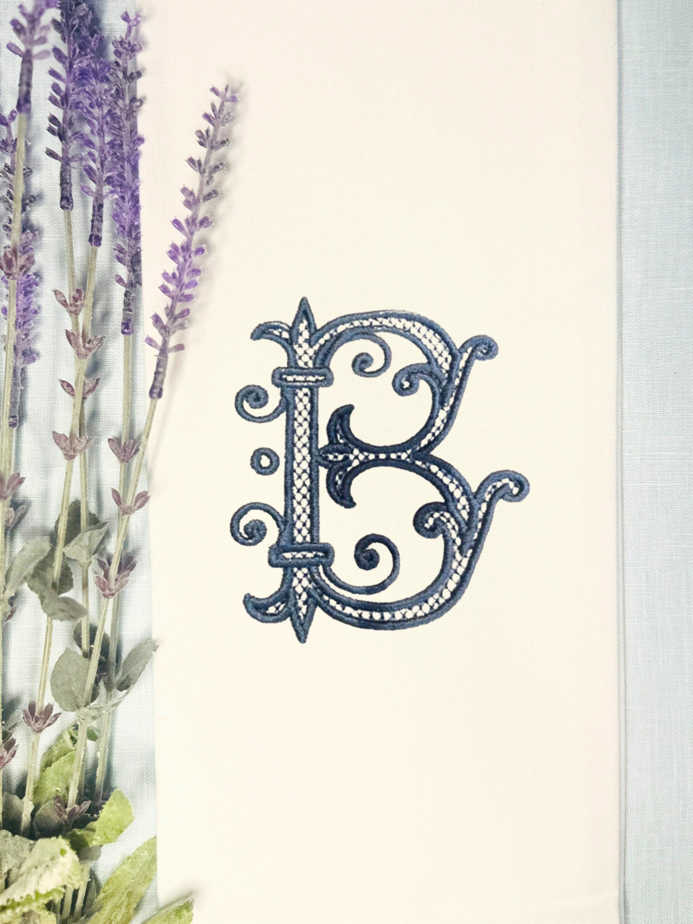 Custom Bridal Shower Gift for Bride from Maid of Honor Tea Towel Embroidered with Initial