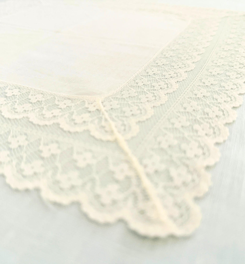 Embroidered Vintage Wedding Handkerchief Custom Initial Bridal Shower Gift for Bride from Maid of Honor