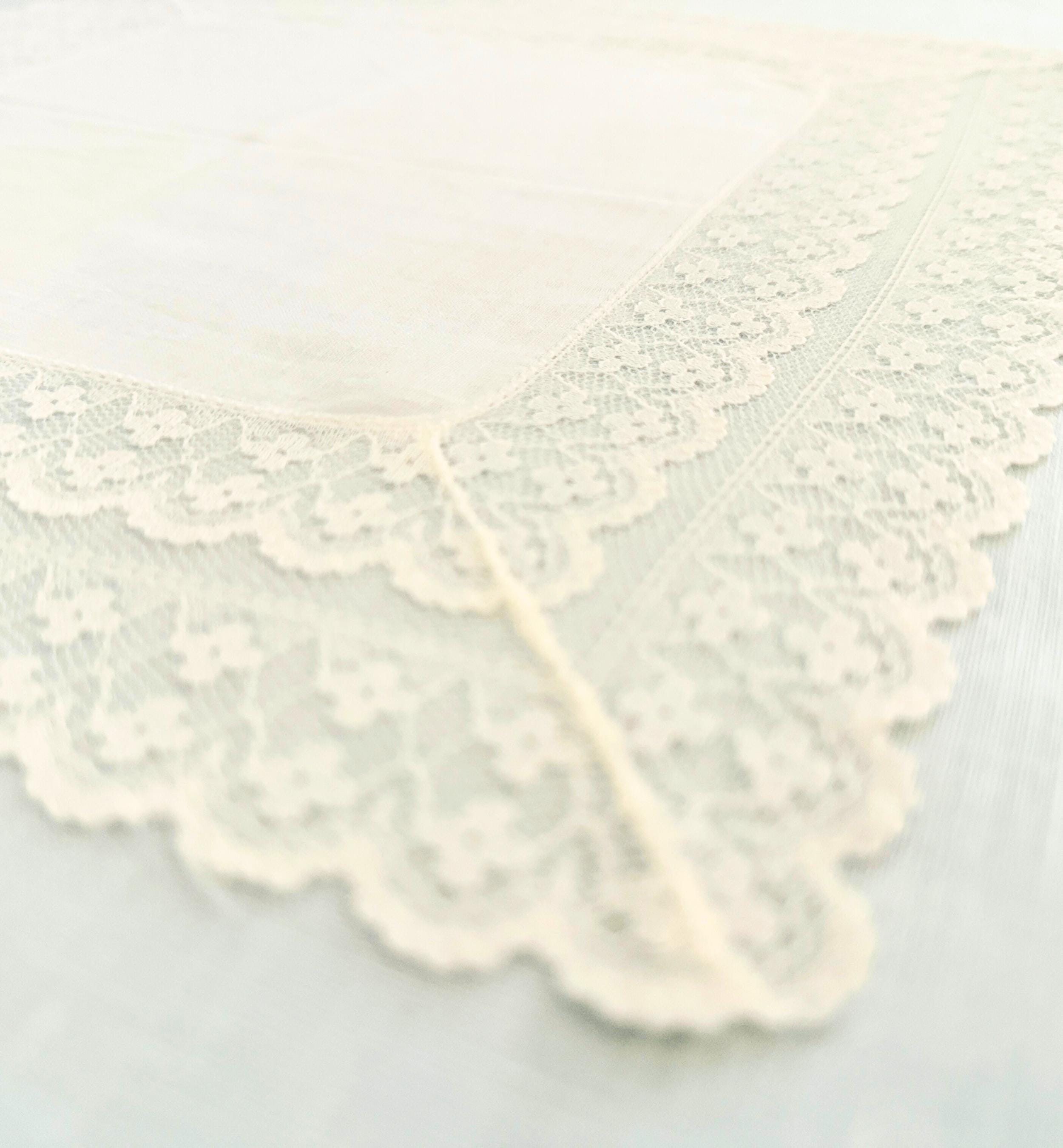 Embroidered Vintage Wedding Handkerchief Custom Initial Bridal Shower Gift for Bride from Maid of Honor