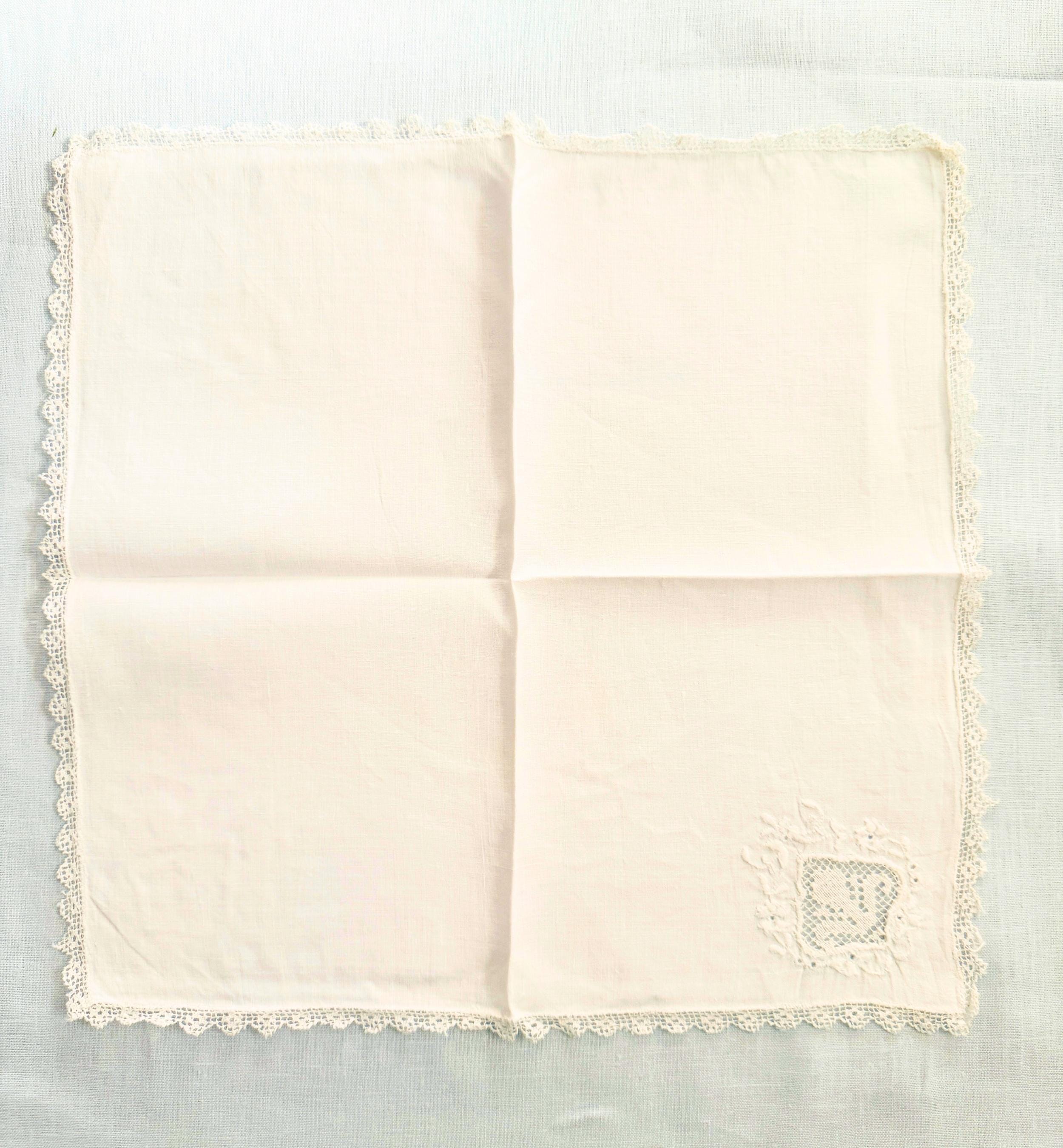 Vintage Embroidered Happy Tears Custom Wedding Handkerchief Mother of the Bride Gift from Bride