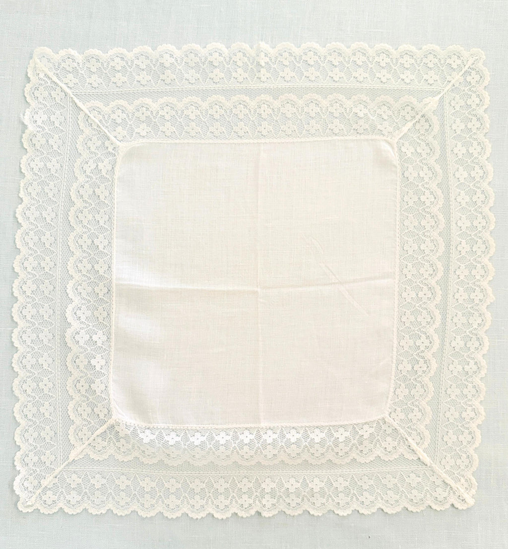 Embroidered Vintage Wedding Handkerchief Custom Initial Bridal Shower Gift for Bride from Maid of Honor
