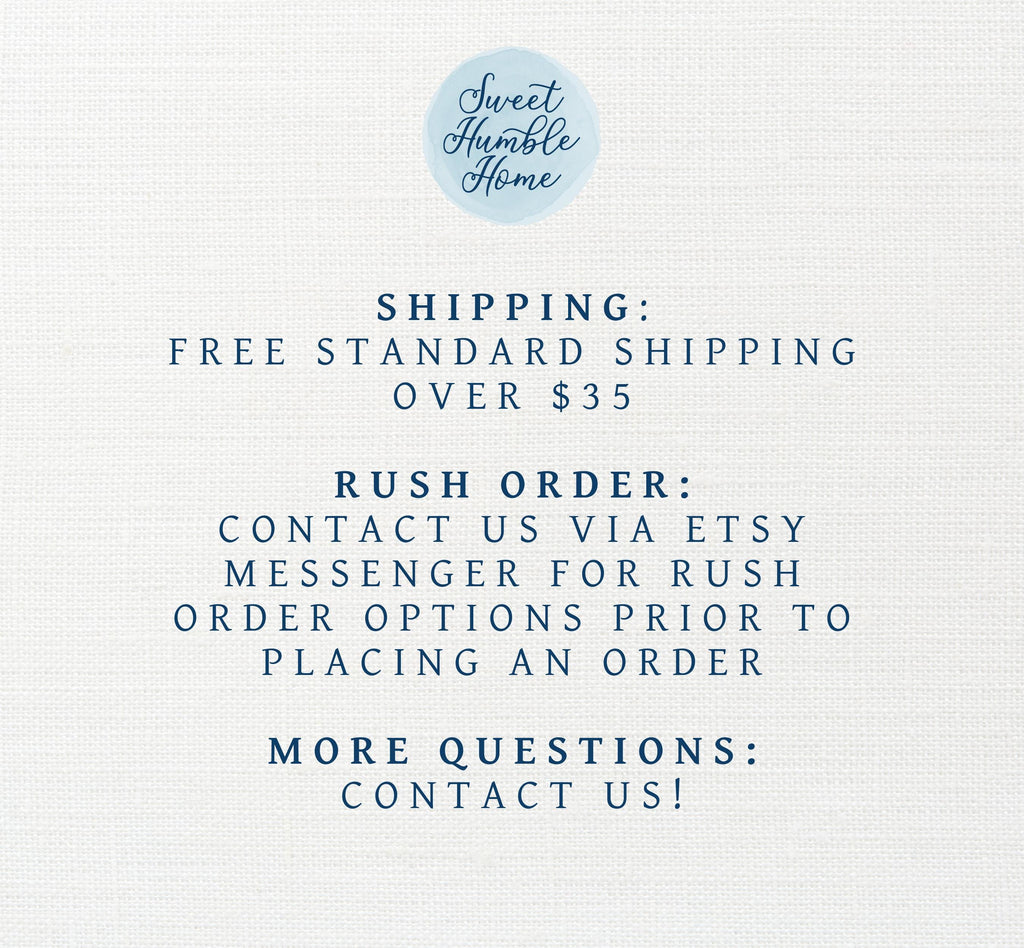A graphic of our shipping policy of $35 and over free.