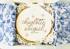 Personalized Embroidered Baby Name Hoop – Floral Classic Nursery Wall Art, 6 Inch, Cursive Girls Name