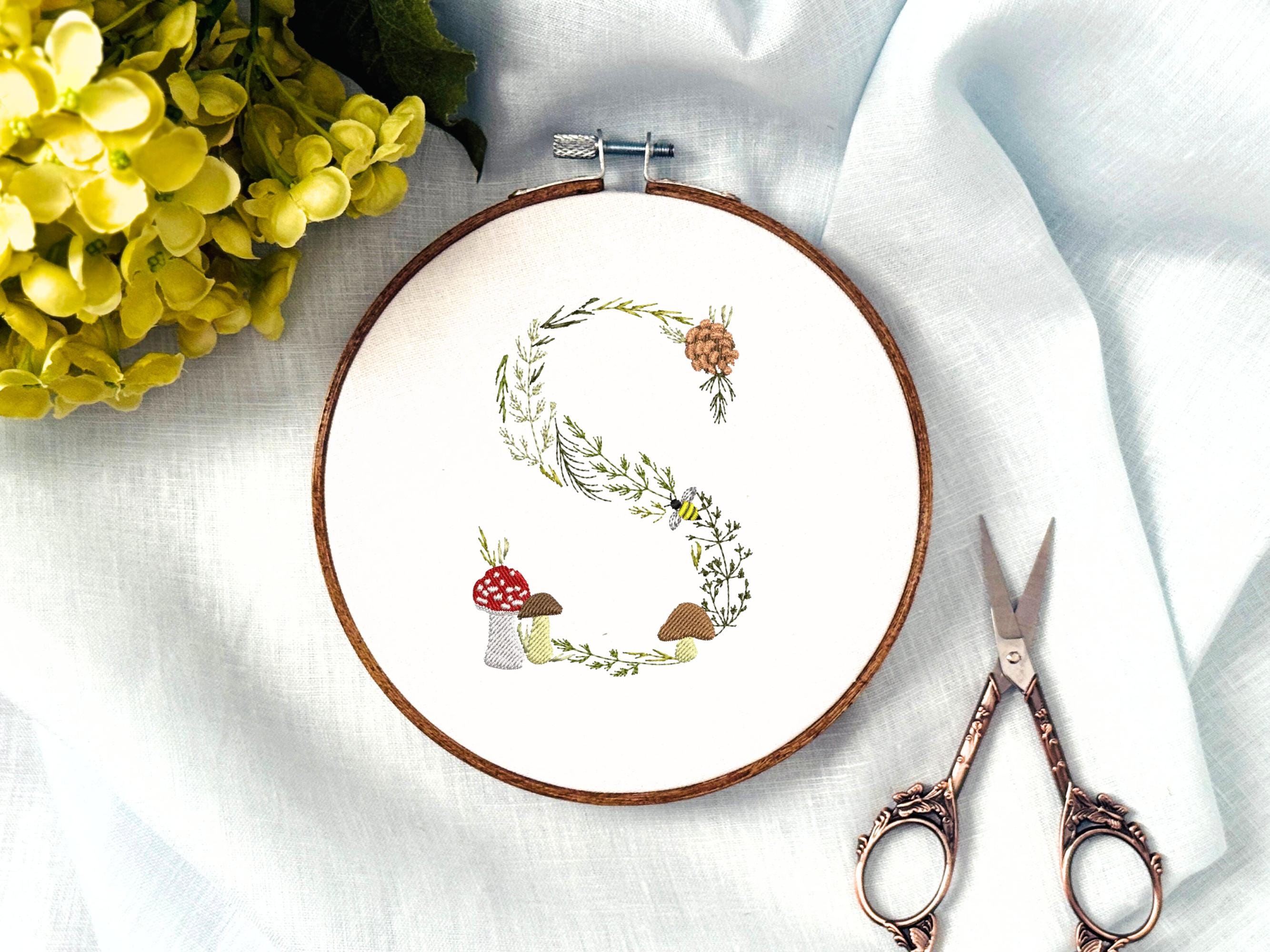 Woodland Nursery Letter Hoop: Embroidered Nursery Wall Decor for Baby Room