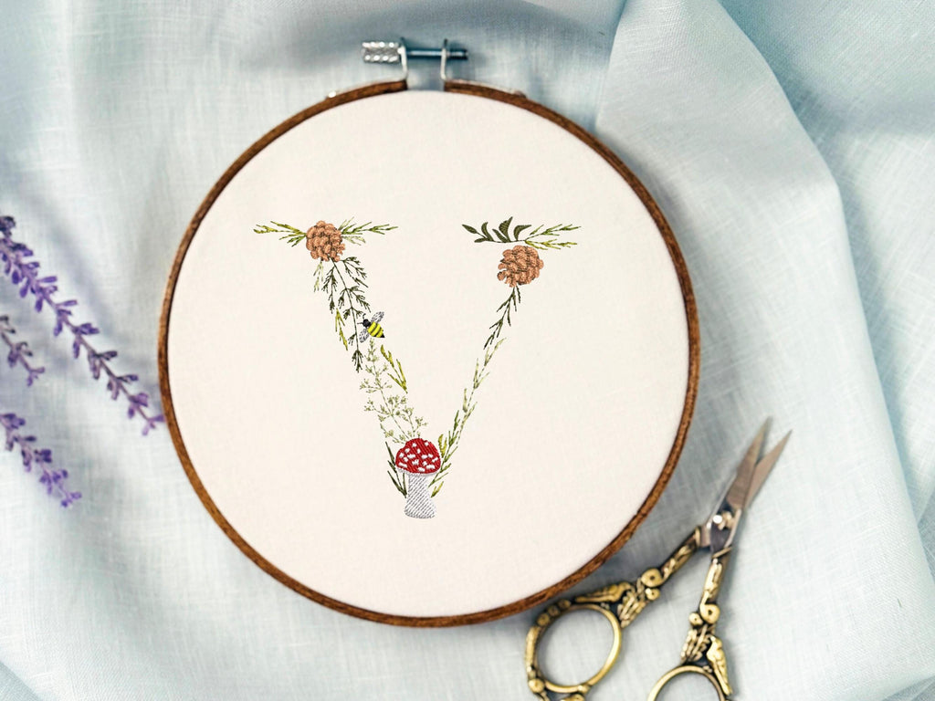 Woodland Nursery Letter Hoop: Embroidered Nursery Wall Decor for Baby Room