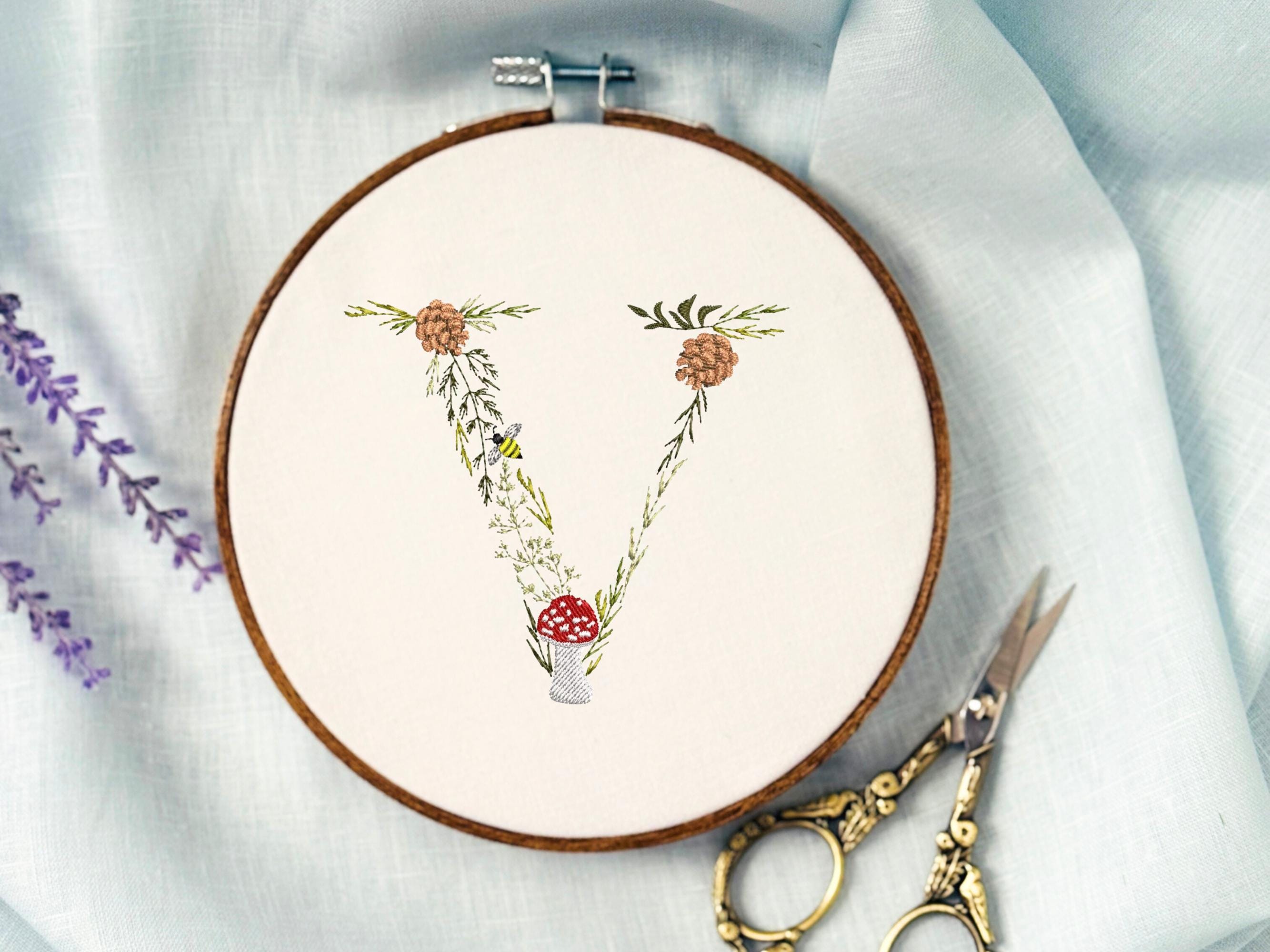 Woodland Nursery Letter Hoop: Embroidered Nursery Wall Decor for Baby Room
