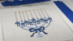 Hanukkah Menorah Set of 4 Embroidered Linen Cocktail Napkins: Holiday Hosting Decor